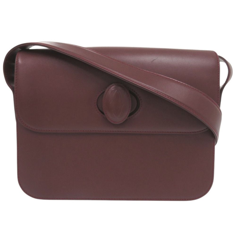 Cartier Must Line Leather Bordeaux Shoulder Bag 0874CARTIER